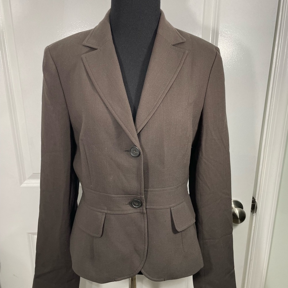 J.Crew Brown Blazer Boyfriend Size 8  100% Wool Jacket